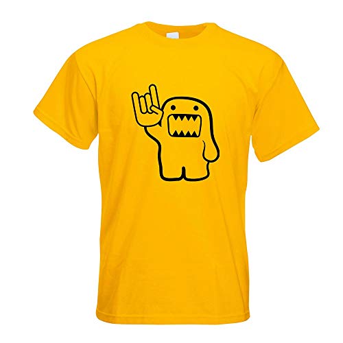 Kiwistar - T-Shirt - gelb - Heavy Domo Motiv Bedruckt Funshirt Design Print - mit Motiv Bedruckt - Funshirt Design - Sport - Freizeit - Herren - XL von Kiwistar
