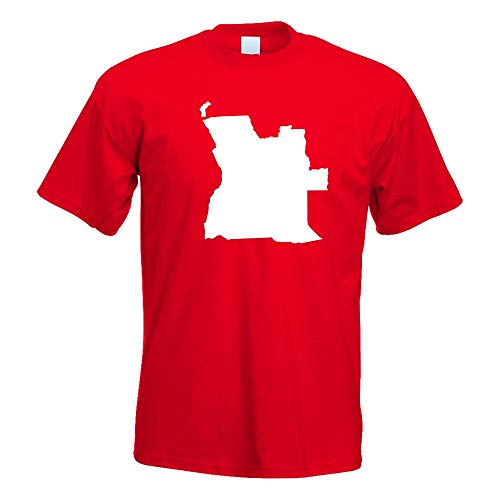 Kiwistar - T-Shirt - rot - Angola Umriss Kontur Herren Funshirt Bedruckt Design Sprüche Spruch Motive - mit Motiv Bedruckt - Funshirt Design - Sport - Freizeit - Herren - L von Kiwistar