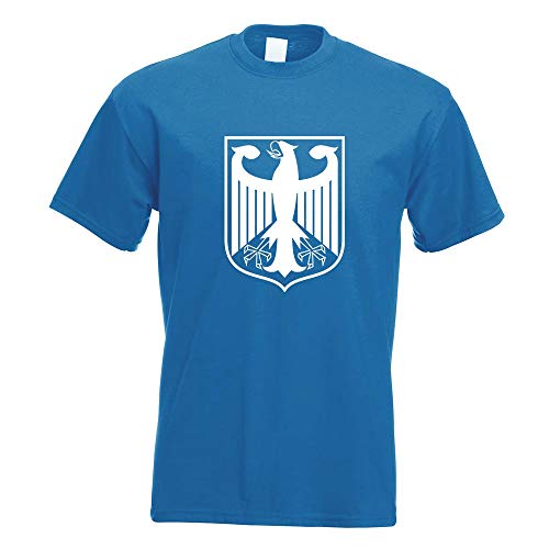 Kiwistar - T-Shirt - royal - Bundeswappen Deutschland Rahmen Motiv Bedruckt Funshirt Design Print - mit Motiv Bedruckt - Funshirt Design - Sport - Freizeit - Herren - L von Kiwistar