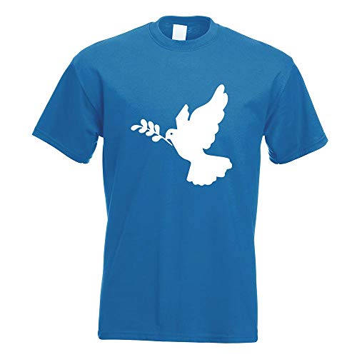 Kiwistar - T-Shirt - royal - Friedenstaube Motiv Bedruckt Funshirt Design Print - mit Motiv Bedruckt - Funshirt Design - Sport - Freizeit - Herren - S von Kiwistar