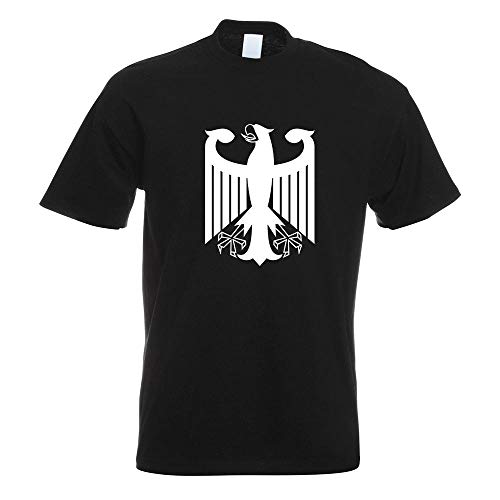 Kiwistar - T-Shirt - schwarz - Bundeswappen Deutschland o. Rahmen Motiv Bedruckt Funshirt Design Print - mit Motiv Bedruckt - Funshirt Design - Sport - Freizeit - Herren - M von Kiwistar