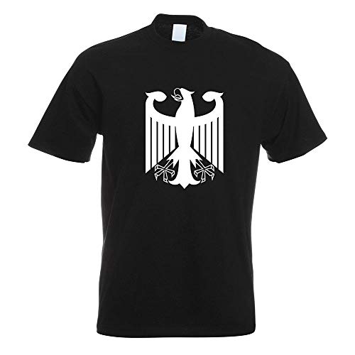 Kiwistar - T-Shirt - schwarz - Bundeswappen Deutschland o. Rahmen Motiv Bedruckt Funshirt Design Print - mit Motiv Bedruckt - Funshirt Design - Sport - Freizeit - Herren - S von Kiwistar