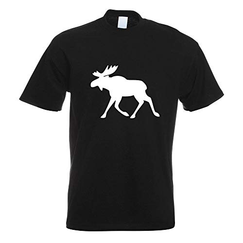Kiwistar - T-Shirt - schwarz - Elch - Schweden Motiv Bedruckt Funshirt Design Print - mit Motiv Bedruckt - Funshirt Design - Sport - Freizeit - Herren - XL von Kiwistar