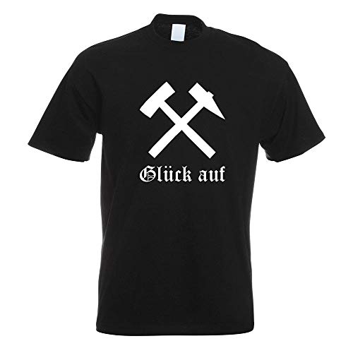 Kiwistar - T-Shirt - schwarz - Glück auf! - Bergbau - Kumpel Motiv Bedruckt Funshirt Design Print - mit Motiv Bedruckt - Funshirt Design - Sport - Freizeit - Herren - XL von Kiwistar