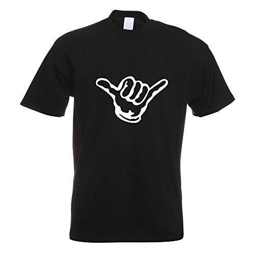 Kiwistar - T-Shirt - schwarz - Hang Loose - Alles locker - Shaka Motiv Bedruckt Funshirt Design Print - mit Motiv Bedruckt - Funshirt Design - Sport - Freizeit - Herren - L von Kiwistar