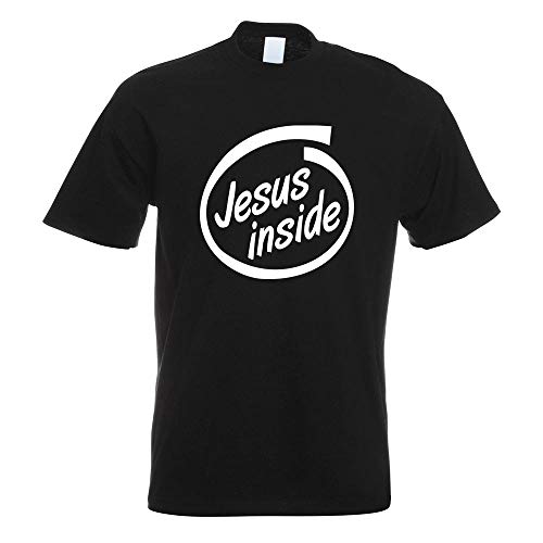 Kiwistar - T-Shirt - schwarz - Jesus Inside Auto Motiv Bedruckt Funshirt Design Print - mit Motiv Bedruckt - Funshirt Design - Sport - Freizeit - Herren - L von Kiwistar