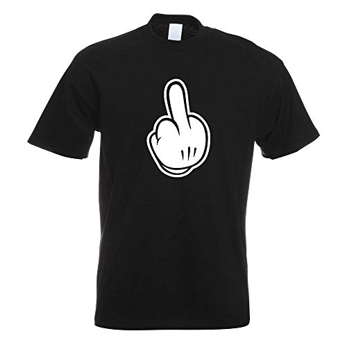 Kiwistar - T-Shirt - schwarz - Mittelfinger - Fuck Fick Dich! Motiv Bedruckt Funshirt Design Print - mit Motiv Bedruckt - Funshirt Design - Sport - Freizeit - Herren - L von Kiwistar