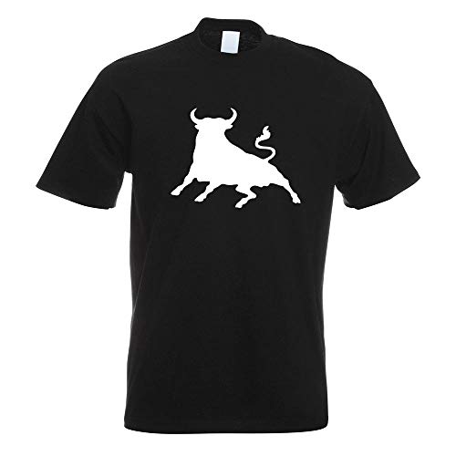 Kiwistar - T-Shirt - schwarz - Stier Toro Bull Motiv Bedruckt Funshirt Design Print - mit Motiv Bedruckt - Funshirt Design - Sport - Freizeit - Herren - XL von Kiwistar