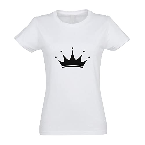 Kiwistar - T-Shirt tailliert - Damen - Weiss - Krone - mit Motiv Bedruckt - Funshirt Design - Sport - Freizeit - Damen - M von Kiwistar