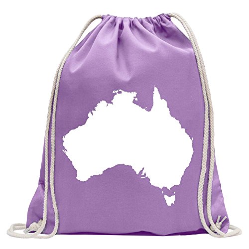 Kiwistar - Turnbeutel - lavendel - Australien - Canberra - Fun Rucksack Sport Beutel Gymsack Baumwolle mit Ziehgurt von Kiwistar