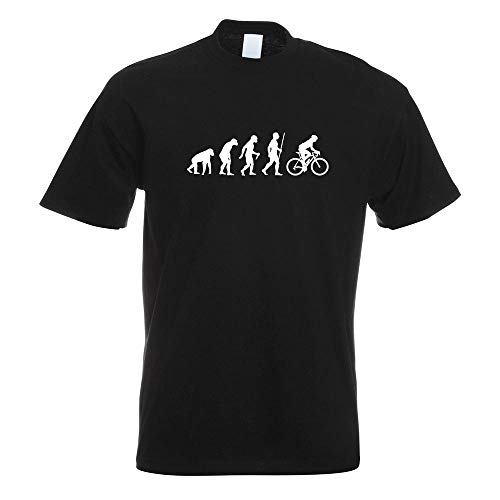 Kiwistar - T-Shirt - schwarz - Rennrad Fahrrad Evolution Motiv Bedruckt Funshirt Design Print - mit Motiv Bedruckt - Funshirt Design - Sport - Freizeit - Herren - M von Kiwistar