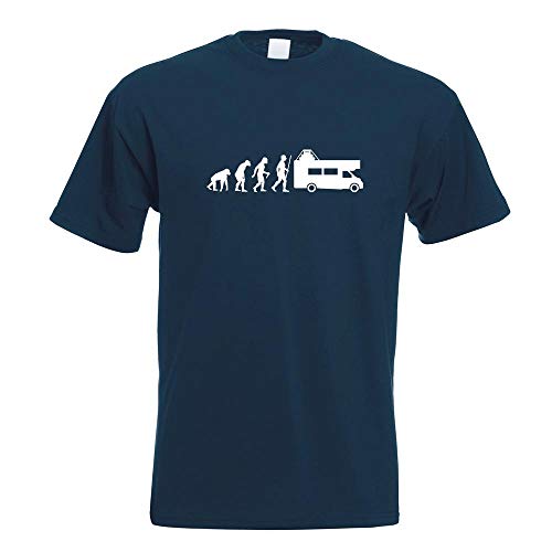 Kiwistar - T-Shirt - Navy - Wohnmobil Evolution Motiv Bedruckt Funshirt Design Print - mit Motiv Bedruckt - Funshirt Design - Sport - Freizeit - Herren - XL von Kiwistar