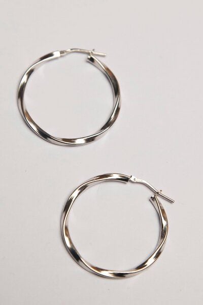 Kiwistories Premium Creolen Ohrringe, Rhodiniertes recycelt 925er Sterling Silber von Kiwistories