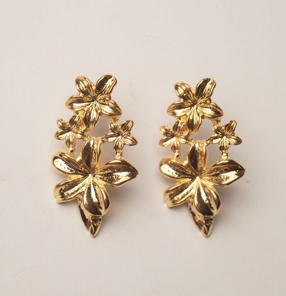 Kiwistories Premium Ohrringe Flower Gold Vermeil und recycelt 925er Sterling Silver- nickelfrei von Kiwistories