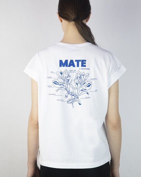 Kiwistories T-Shirt Kurzarm- 100%Org Baumwolle- Mate Print - weiß von Kiwistories