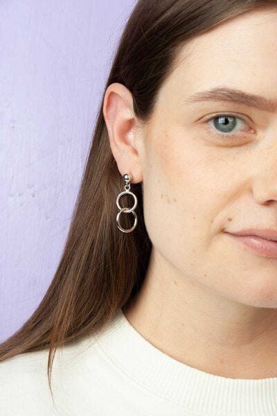 Ohrringe, Rhodiniertes recycelt 925er Sterling Silber Kiwistories Peachoo von Kiwistories