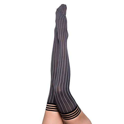 Kix'ies Damen Strumpfhose, 10 den, Annabelle Nadelstreifen, Grau, C von Kix'ies