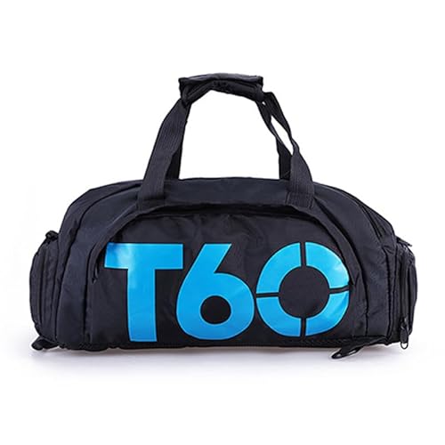 Duffel Bag Turnbeutel für Damen und Herren Fußball Rucksack Reise Sport Tote mit Schuhfach, Blau, Sporttasche von Kixnor