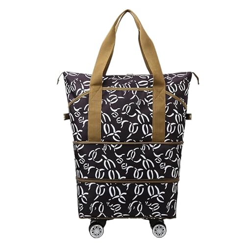 Erweiterbare Faltbare Gepäck-Rolltasche, Reisetasche, wasserdichte Koffer für Damen Ohne Teleskopgriff (Color Four) von Kixnor