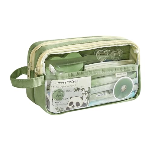 Kixolazr Durchsichtiges Federmäppchen, großes Fassungsvermögen, wasserdicht, Schreibwaren-Organizer, wasserdicht, transparentes Fenster, großes Federmäppchen, Kosmetiktasche für Mädchen und , von Kixolazr