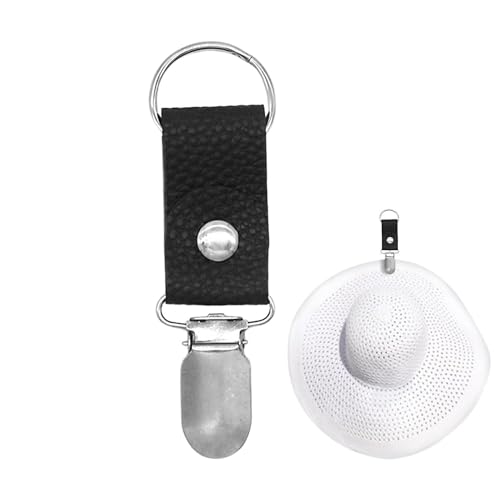 Kixolazr Hut-Clip für Reisen, Entenschnabel-Hut-Clip – PU-Leder-Entenschnabel-Clips zum Halten der Kappe an der Tasche, Handtaschen-Zubehör für Sonnen- und breite Krempe, Schwarz , Refer to von Kixolazr