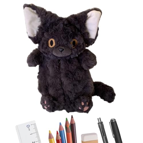 Kixolazr Katzen-Bleistiftbeutel, Kätzchen-Bleistiftbox | Plushie Briefpapier Federmäppchen | Niedliches Katzen-großes Federmäppchen, multifunktionale Bürobedarf-Organizer-Briefpapierbox von Kixolazr