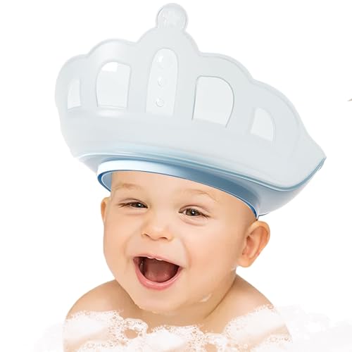 Kixolazr Kinder Badehaube,Kinder Shampoo Bad Duschhaube - Kronenförmige Augen Ohren Abdeckung Kinderschutz von Kixolazr