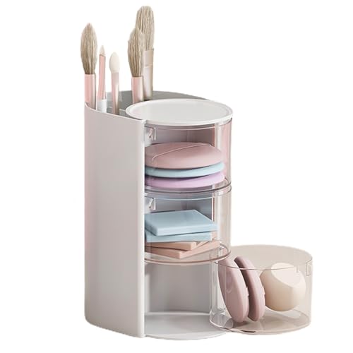 Kixolazr Kosmetik-Aufbewahrungsbox, Make-up- -Aufbewahrungsschublade – große Kapazität, Make-up-Schublade, drehbarer Kosmetik-Organizer auf der Arbeitsplatte von Kixolazr