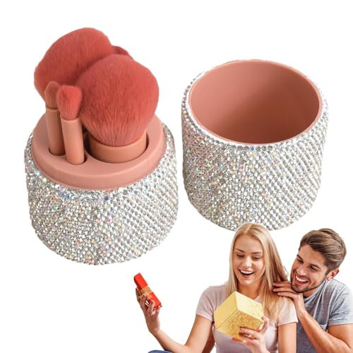 Kixolazr Make Up Pinsel Set - Make Up Pinsel für Frauen | Wiederverwendbarer weicher Blender Applikator mit Strass Etui für Konturierung Hervorhebung Lidschatten Foundation Concealer von Kixolazr