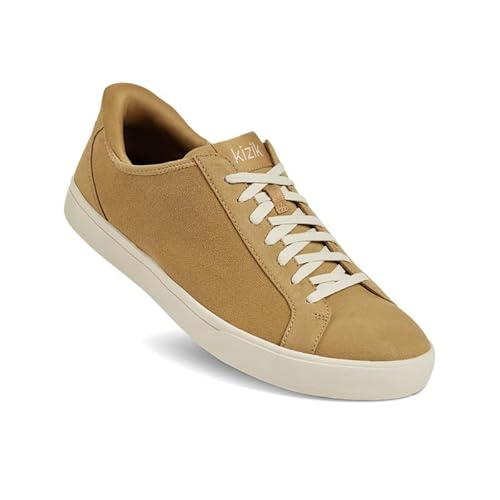Kizik Irvine Slip-On-Sneaker: flaches Stretch-Leinengewebe mit griffiger Gummisohle, Freizeitschuhe für Damen und Herren, freihändige Bequemlichkeit – Weite Weite, Maple Sugar, 7 Wide Women/5.5 Wide von Kizik
