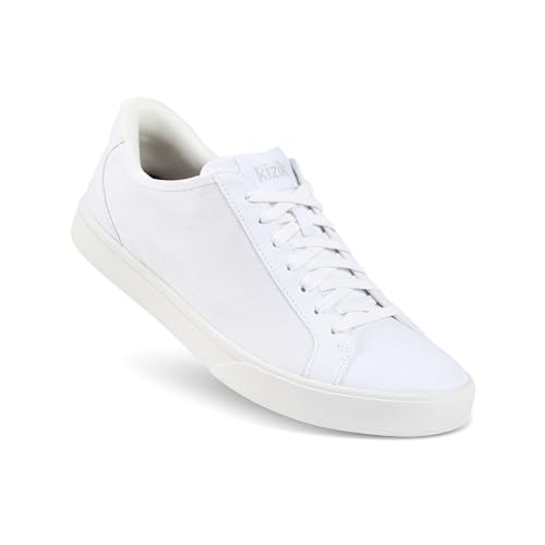 Kizik Irvine Slip-On-Sneaker: flaches Stretch-Leinengewebe mit griffiger Gummisohle, Freizeitschuhe für Damen und Herren, freihändige Bequemlichkeit – Weite Weite, Weiss/opulenter Garten, 8.5 Wide von Kizik