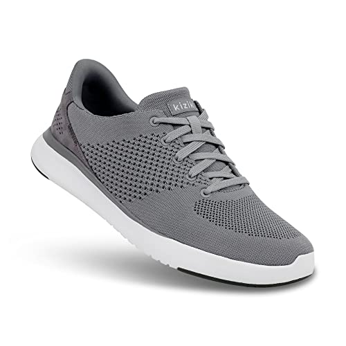 Kizik LIMA Slip-On Sneaker Casual Trendy Schuhe für Damen und Herren, GRAU, 10.5 Wide Women/9 Wide Men von Kizik