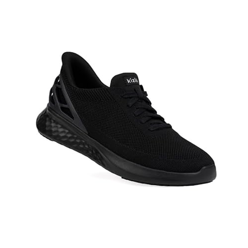 Kizik Slip-On-Sneaker: Athens – bequem den ganzen Tag zu tragen, freihändige Bequemlichkeit, atmungsaktives Strickoberteil, Herren- und Damen-Wanderschuhe mit Fußgewölbeunterstützung, Schwarz, 10.5 von Kizik