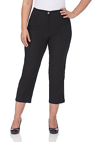 KjBRAND Damen Bea 7/8 Hose, Schwarz, 46 Große Größen EU von KjBrand
