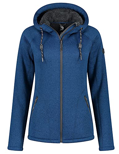 Kjelvik Damen Strickfleecejacke Layla mit Kapuze (42, Blau) von Kjelvik