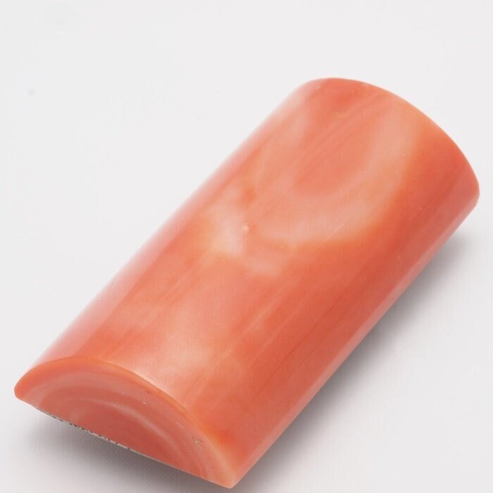 Ungefärbte Natürliche Japan Rosa Koralle Rechteck Obidome, Schärpe Clip, Echter Korallen Schmuck, Unikat von Kjeweljp