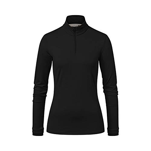 KJUS Women Feel Halfzip Schwarz, Damen T-Shirt, Größe 34 - Farbe Black Melange von Kjus