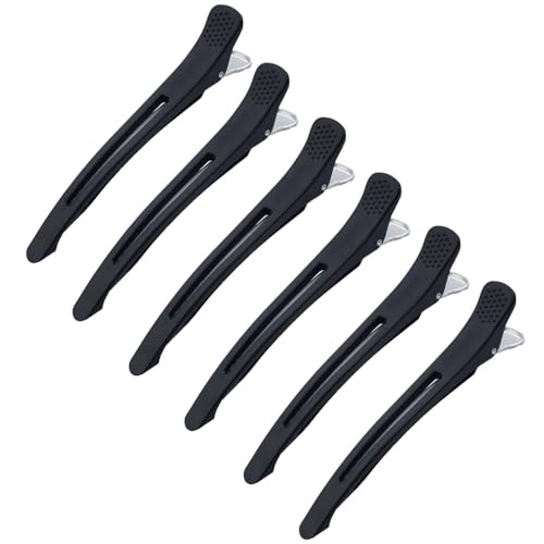 6 Stück Abteilklammern Friseur Klammern, Haar Clips Damen,Haarclips Damen Haarklemmen, Lockenwickler klammern, No-Trace Abteilklammern, Professionelle Salon Haarklammern von Kjzeex