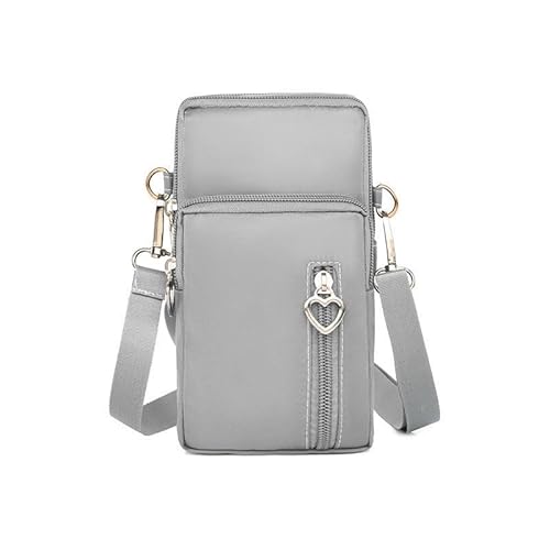 Kkauuope Kleine Umhängetasche für Damen, strapazierfähiges Nylon, große Kapazität, Schultertasche mit integriertem Kopfhöreranschluss, GRAU von Kkauuope