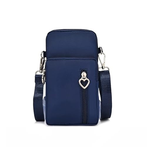 Kkauuope Kleine Umhängetasche für Damen, strapazierfähiges Nylon, große Kapazität, Schultertasche mit integriertem Kopfhöreranschluss, Marineblau von Kkauuope