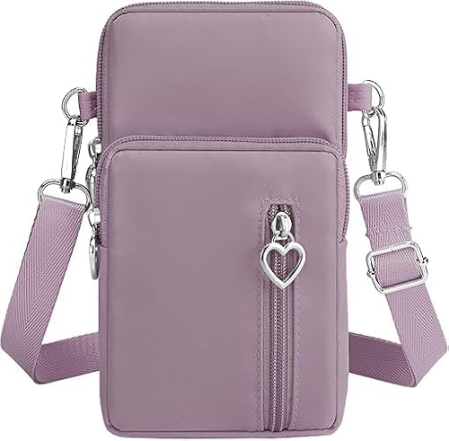 Kkauuope Kleine Umhängetasche für Damen, strapazierfähiges Nylon, große Kapazität, Schultertasche mit integriertem Kopfhöreranschluss, Staubypink von Kkauuope