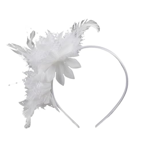 1900er Jahre Flapper Feathered Flower Haarband für Karneval Party Antik Haarschmuck mit weichem Band für Musik Festival Braut Haarschmuck von Klaisy