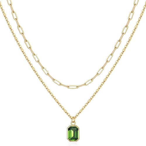 Anspruchsvolle, 18 Karat vergoldete Halskette mit Dezember-Stein und elegante rechteckige Geburtsstein-Designs, standard, Legierter Stahl, Kristall Anspruchsvolle, 18 Karat vergoldete Halskette mit Dezember-Stein und elegante rechteckige Geburtsstein-Designs, standard, Legierter Stahl, Kristall von Klaisy