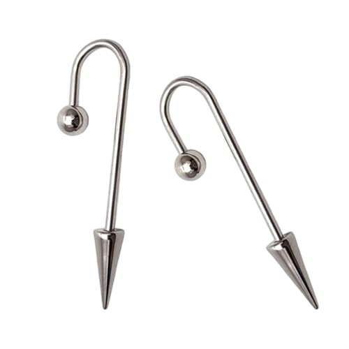 Anspruchsvolle Edelstahl-Ohrmanschette, Schmuck, kantige U-förmige Knochen-Nieten, Punk-Rock-Stil, Ohrringe für Damen, anpassbare Farben, anpassbare Knochenringe von Klaisy