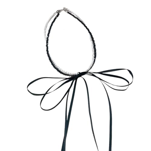 Bowknot Perlen-Halskette, doppellagig, Schlüsselbeinkette, stilvolle Perlen-Halskette, vielseitige Schlüsselbein-Kette, Dekoration, stilvoll und Halskette Bowknot Perlen-Halskette, doppellagig, Schlüsselbeinkette, stilvolle Perlen-Halskette, vielseitige Schlüsselbein-Kette, Dekoration, stilvoll und Halskette von Klaisy