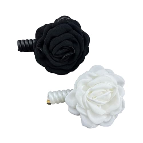 Bunte Kamelien-Haarbänder, Telefonkabel, elastisch, für Damen, Haargummi, dehnbar, elegantes Haar-Accessoire, 2 Stück Bunte Kamelien-Haarbänder, Telefonkabel, elastisch, für Damen, Haargummi, dehnbar, elegantes Haar-Accessoire, 2 Stück von Klaisy