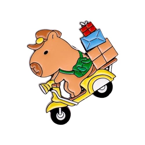 Capybaras Brosche Charm Tiernadel Capybaras Brosche Mode Revers Metallstruktur geeignet für stilvollen Rucksack Metall Cartoon Pin, Einheitsgröße, Wie beschrieben von Klaisy