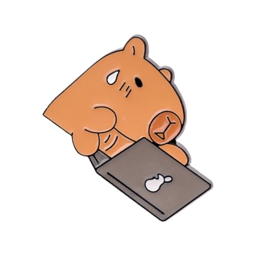 Capybaras Brosche Charm Tiernadel Capybaras Brosche Mode Revers Metallstruktur geeignet für stilvollen Rucksack Metall Cartoon Pin, Einheitsgröße, Wie beschrieben von Klaisy