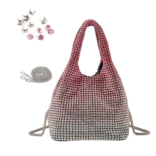 Damen-Handtasche mit Strasssteinen, klein, glitzernde Kristalle, für Hochzeit, Party, trendiges Party-Zubehör, Plötzlicher Wechsel zu Rot Damen-Handtasche mit Strasssteinen, klein, glitzernde Kristalle, für Hochzeit, Party, trendiges Party-Zubehör, Plötzlicher Wechsel zu Rot von Klaisy