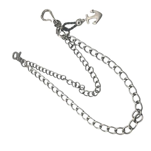 Doppellagige Totenkopf-Designs, Jeanskette, Dekoration für Damen und Herren, tragbares Accessoire für Punk- und Gothic-Stil, Gothic-Totenkopf-Anhänger von Klaisy